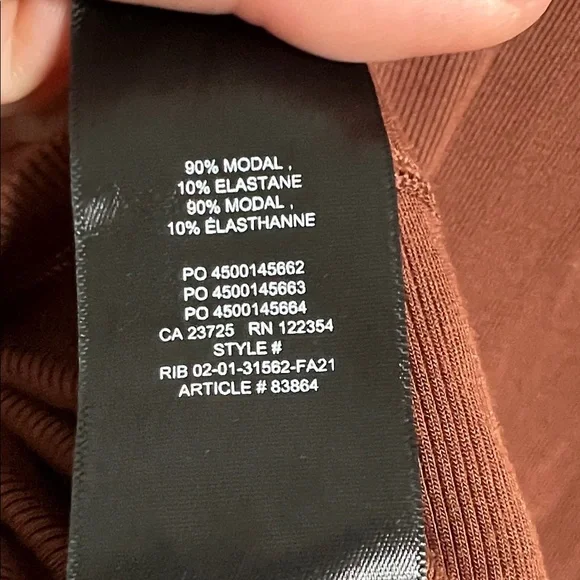 Sleeveless Mock Neck Top in Chocolate Brown - Picture 5 of 5